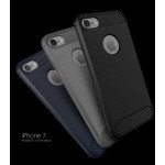 Wholesale iPhone 7 Plus TPU Brushed Hybrid Case (Black)